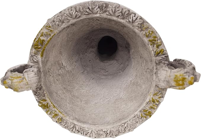 Christopher Knight Home Jorine Patio Planter, Light Concrete Planter, Mid-Centry Gadern Urn, Floral Relif Design Plant Pot, Large Garden Pot, Flower Urn with Drainage Hole for Backyard Home, Gray