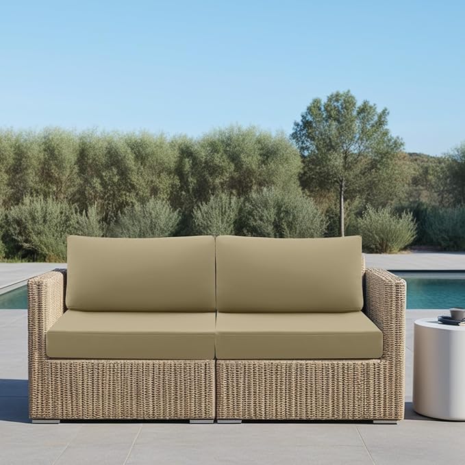 idee-home Outdoor Cushions for Patio Furniture, Waterproof Outdoor Seat Cushion Hampton Bay Deep Seat Replacement Cushions for Garden