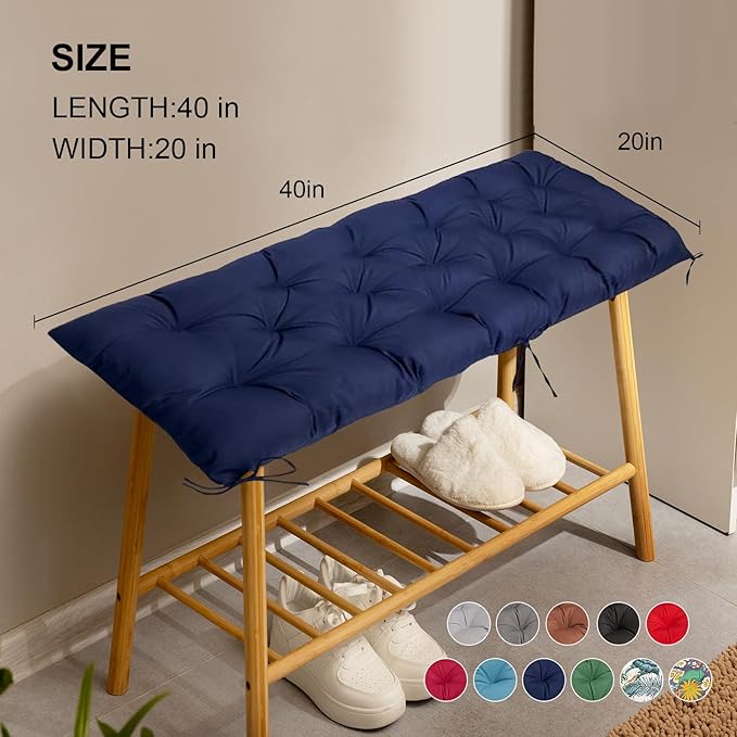 Waterproof Outdoor Garden Bench Seat Cushions, Thicken Patio Soft Swing Chairs Pad for Lounger, Porch, Loveseat 40"x20", Burgundy