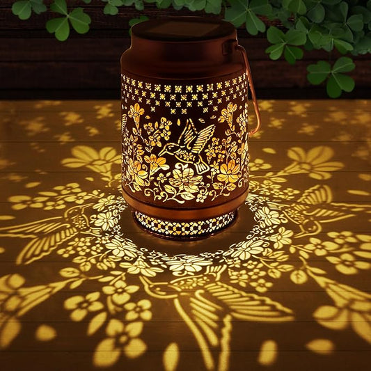 Solar Lanterns Outdoor Waterproof, Hummingbird Hanging Solar Lanterns Birthday Gifts for Women Mom Grandma, Garden Decor for Patio Yard Lawn Backyard Porch