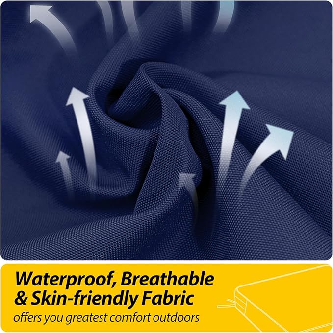 AAAAAcessories Outdoor Seat Cushions for Chairs, Waterproof, Fade-Resistant, 20" x 20" x 3", Patio Furniture Replacement Cushions, Set of 2, Midnight Blue