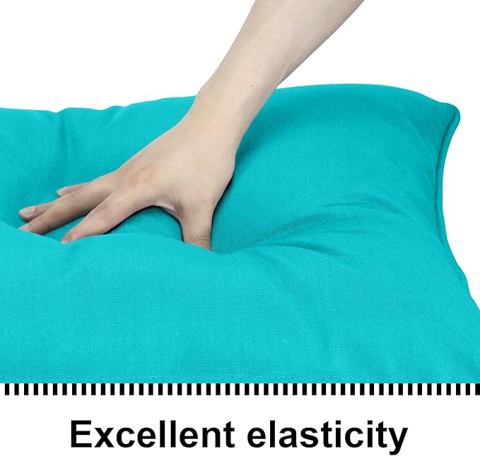 Deep Seat Cushions, Outdoor Cushions, Patio Furniture Cushions, Deep Seat & Back Cushion Patio Cushions for Backyard Couch Sofa Fade Resistant (24x24x4 inches 4 Sets, Solid Peacock Green)
