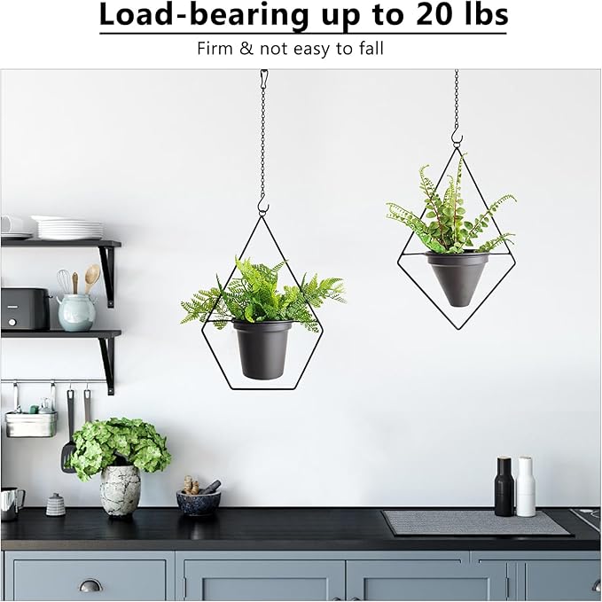 garini 26 Inch Hanging Basket Chain with Hooks, Black Hanging Chain for Hanging Bird Feeders, Billboards, Chalkboards, Basket, Planters, Lanterns, Wind Chimes and Decorative, 8 Pack