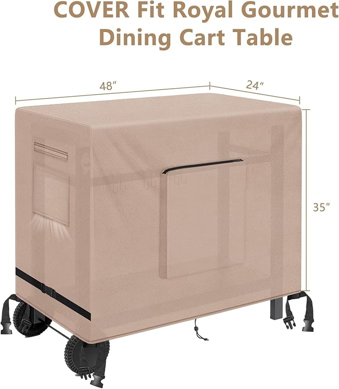 Outdoor Raised Garden Bed Cover for Winter , Waterproof Raised Planter Boxes Stand Covers Heavy-Duty for Outdoor prep tables, Protection for Winter Snow,Frost,and Rain-48 x 24 x 35 inch, Khaki