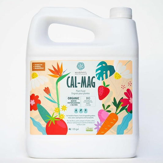 MARPHYL Organic Cal-Mag Liquid Fertilizer – Calcium & Magnesium Supplement to Correct Plant Deficiencies, Supports Strong Growth for Garden Flowers, Vegetables, Succulents & Hydroponics