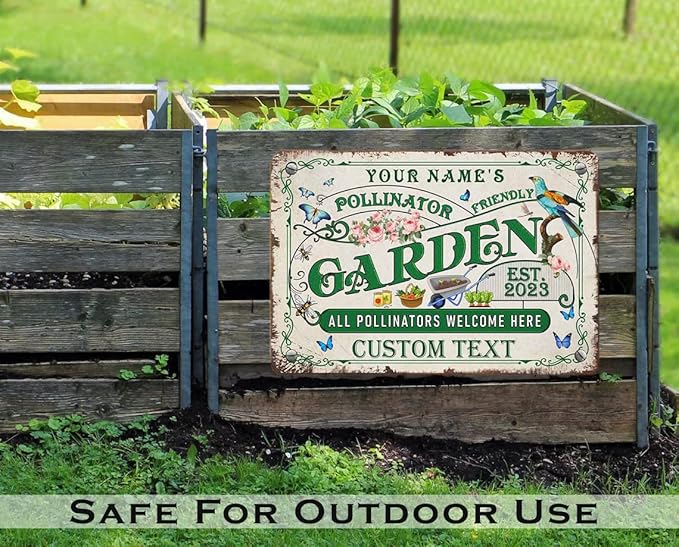 Custom Metal Signs with Name Made in USA Personalized Vintage Garden Sign Waterproof Vintage Decorative Metal Print for Wall Decor Customized Home Garden Ideas Gifts Artwork Prints for Yard Ourdoor