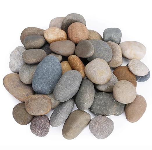 5 lbs River Rocks for Landscaping, 1"-2" Decorative Garden Stones for Plants, Flower Pots, Vase, Walkways, Yard, Natural Rocks for Aquarium, Fish Tank