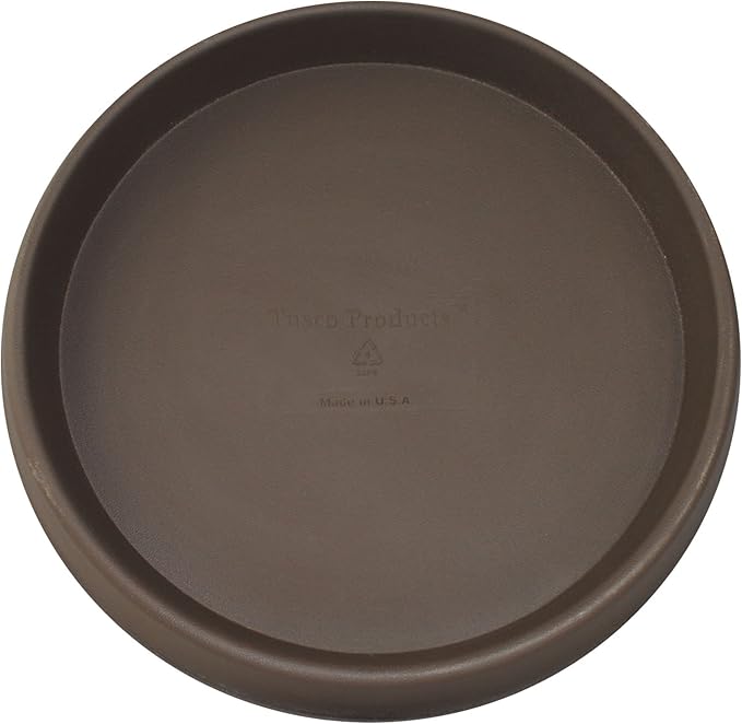 Tusco Products TR18ES Round Tray Planter Saucer, 18", Espresso