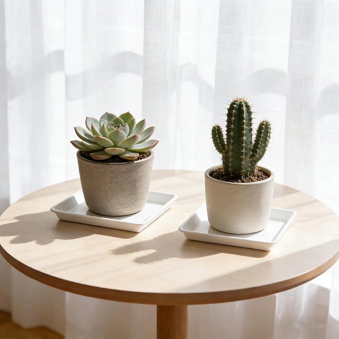 10pcs Square Plastic Plant Saucer Indoors Plant Drip Tray Outdoors Flower Pot Tray,4.65"