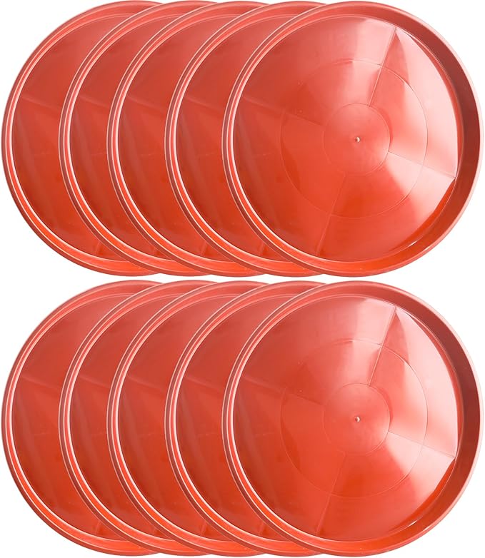10 Pack Plant Saucer 20 Inches Plant Trays for Pots Plastic Round Drip Trays Flower Pot Saucers Black Planter Water Tray Plant Drainage Tray, Red