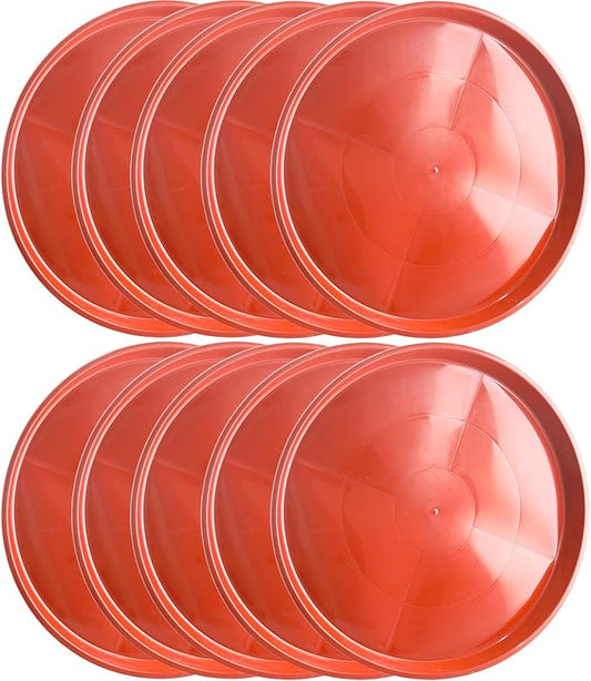 10 Pack Plant Saucer 20 Inches Plant Trays for Pots Plastic Round Drip Trays Flower Pot Saucers Black Planter Water Tray Plant Drainage Tray, Red