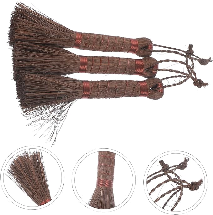 Didiseaon 3Pcs Palm Fiber Bonsai Brush for Flowerpot Cleaning Garden Washing Tool Durable Scratch Design Convenient Bonsai Care Accessories