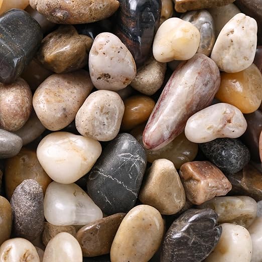 DomeStar River Rocks, Aquarium Rocks Gravel, Natural Polished Pebbles Decorative Stones for Potted Plants, Vase Filler, Home Decor, Fish Tank, Garden Landscaping, Flower Beds (1 Pound)