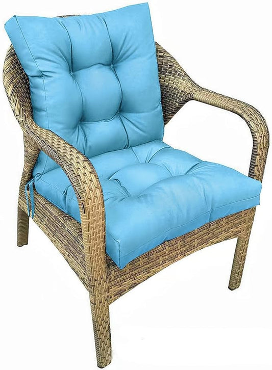 Outdoor Patio Fumiture Cushions Thicken Waterproof Patio Chair Cushion with Ties for Garden Indoor Kitchen, Dining Room, Office, 41.7"*20.8"*3" Sky Blue