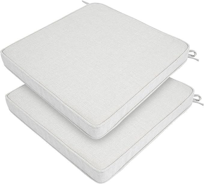 FUNHOME Outdoor Chair Cushions 18x18 Inch,Set of 2,Water Resistant Chair Pads with Ties,Square Seat Cushion 18"x18"x2.5",Patio Chair Cushion for Garden,Backyard Furniture(Cloud Gray)