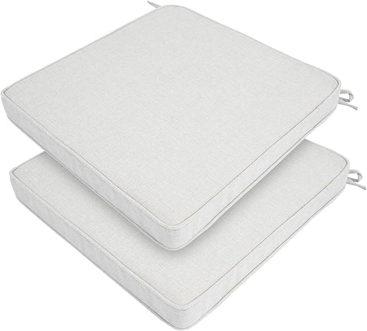 FUNHOME Outdoor Chair Cushions 18x18 Inch,Set of 2,Water Resistant Chair Pads with Ties,Square Seat Cushion 18"x18"x2.5",Patio Chair Cushion for Garden,Backyard Furniture(Cloud Gray)
