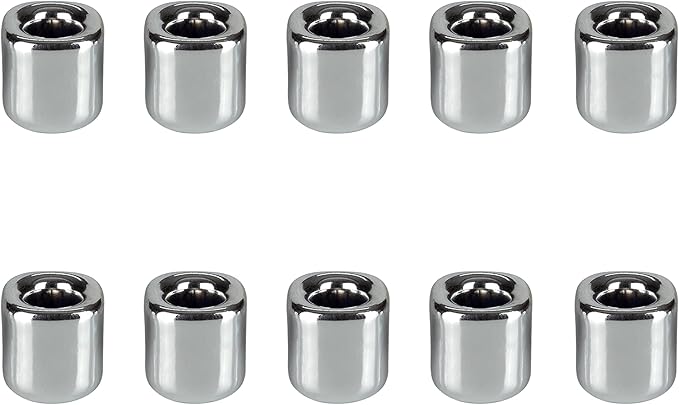 Mega Candles 10 pcs Silver 1/2 Inch Diameter Ceramic Chime Ritual Spell Candle Holders, Great for Casting Chimes, Meditation, Rituals, Spells, Vigil, Witchcraft, Wiccan Supplies