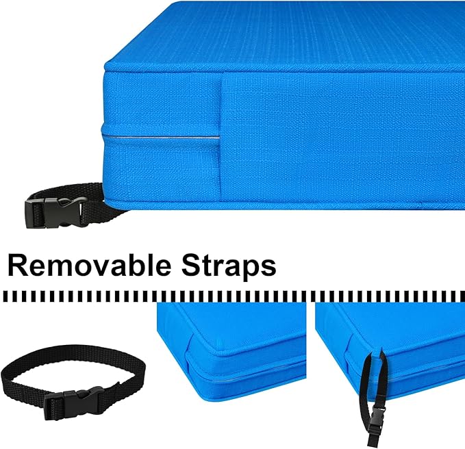 Outdoor Loveseat Cushion Set 44'' x 24'', Outdoor Cushions for Patio Furniture with Fastness Cover, Water Repellent Outdoor Seat Cushion and Couch Back Cushions for Bench, and Swing (Solid Sky Blue)