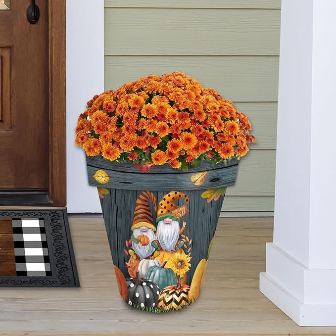 Briarwood Lane Fall Planter 14" x 15" x 15" Fall Gnomes Large for Fall Planter