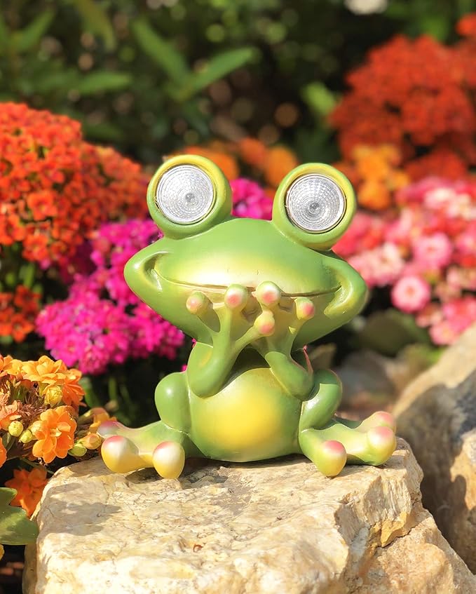 Solar Powered Frog Outdoor LED Garden Light Decor (Speak - NO)