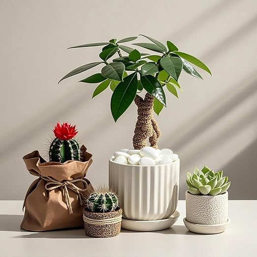Pebbles for Indoor Plants, 5lbs White Pebbles 0.5-1.2 Inch Decorative River Rocks for Planters, High Polished Stones for Vase Filler Fish Tank Landscaping Garden