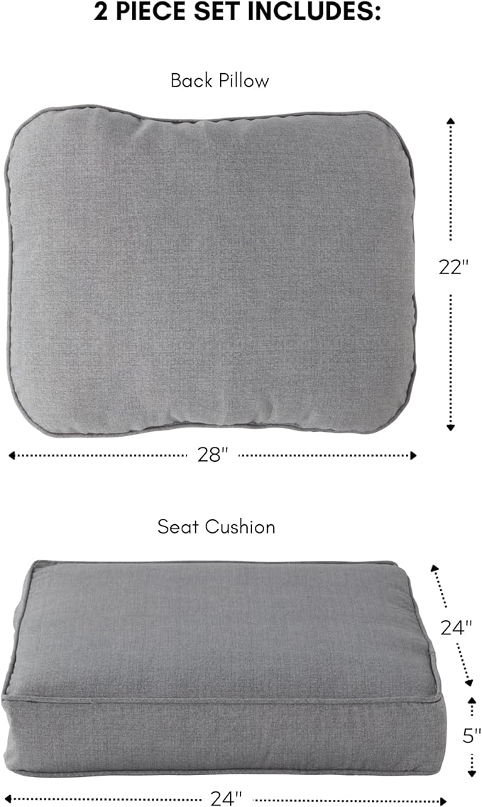 Greendale Home Fashions 2-Piece Outdoor Deep Seat Cushion Set, Cement