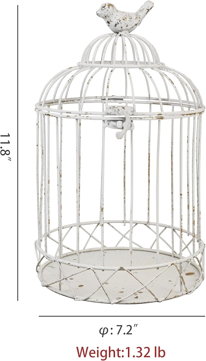Rustic Metal Planter Holder Vintage Iron Birdcage Flower Planter Farmhouse Metal Climbing Vine Stand Antique Candle Holder Decoration for Garden Patio Balcony Outdoor Indoor Decor