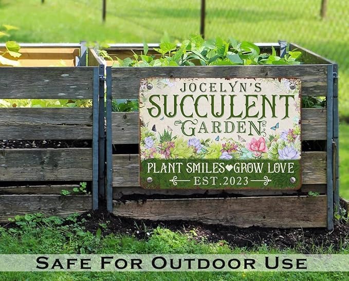 Personalized Metal Signs with Name Made in USA Custom Vintage Garden Sign Waterproof Vintage Decorative Metal Print for Wall Decor Customized Home Garden Ideas Gifts Artwork Prints for Yard Ourdoor