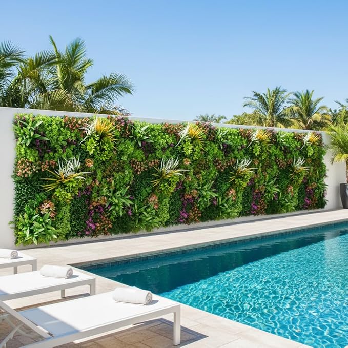 1PC 40"x 40" Artificial Grass for Wall, 3D Faux Boxwood Hedge Panels Green Wall Decor, Greenery Grass Wall Backdrop Panels for Indoor Outdoor Garden Backyard Ivy Privacy Fence Covering