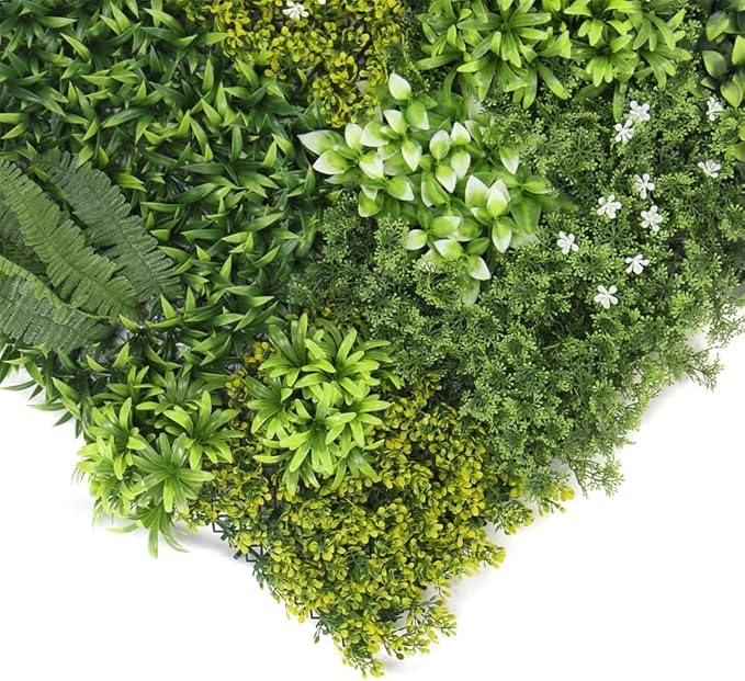 ULAND Artificial Topiary Hedges Panels, Ivy Fence Mat,Verticial Garden Privacy Fence Screen Greenery Wall Backdrop Decor, Garden Privacy Screen Fence（L07801H） 40x40‘’