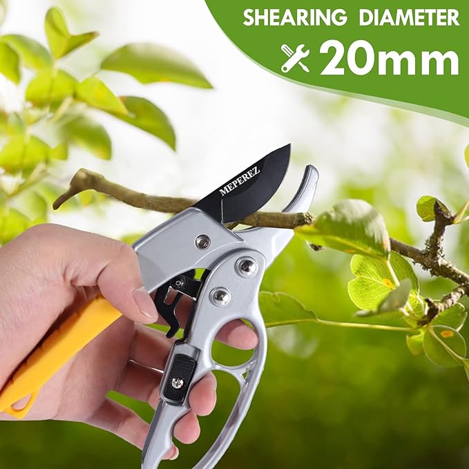 Ultra Sharp Germany Pruning Shears - Cuts 3X Easier, Weak Hand Arthritis Snips, Effortlessly Pruners Heavy Duty, Gardener Lover Garden Tools Scissors, Men & Woman Garden Clippers, Best Gardening Gifts