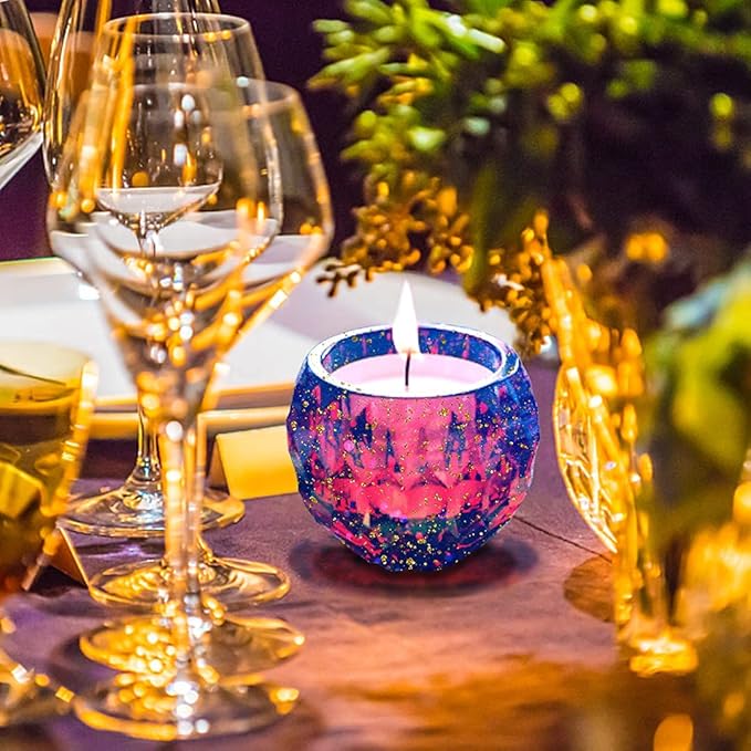 4PCS Tealight Candle Holder Resin Molds Succulent Planter Silicone Molds for Resin Epoxy Casting Mold for DIY Candlestick Jewelry Box Flower Pot Wedding Home Table Decor