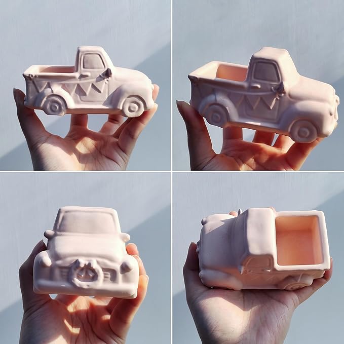 Wehous Truck Plant Pot Silicone Molds for Resin Concrete, 3D Retro Car Shape Candle Holder Container Storage Succulent Planter Mold for Epoxy Casting Cement Plaster, Christmas Art Craft Decor Mold