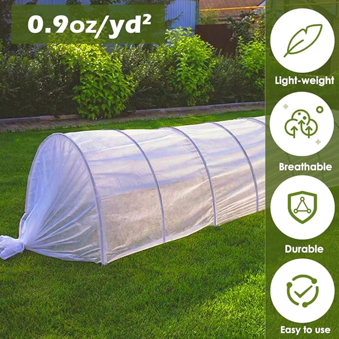 Plant Freeze Protection Cover, 7x25ft Frost Cloth Winter Garden Blanket, Floating Row Cover for Cold Weather and Shade, Perfect for Outdoor Vegetables, Trees, Greenhouse