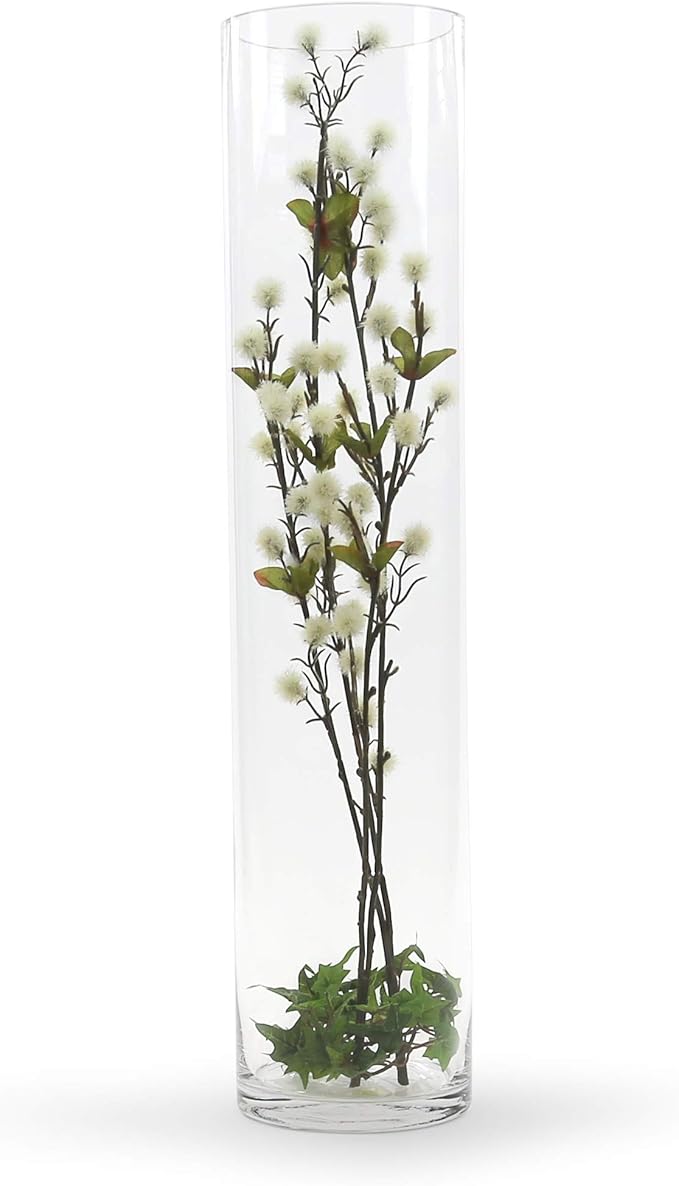 WGV Cylinder Vase Bulk, Width 6", Height 24", Clear Tall Glass Container Terrarium Candle Holder for Wedding Centerpiece, Party Event, Home Office Decor, 6 Pieces