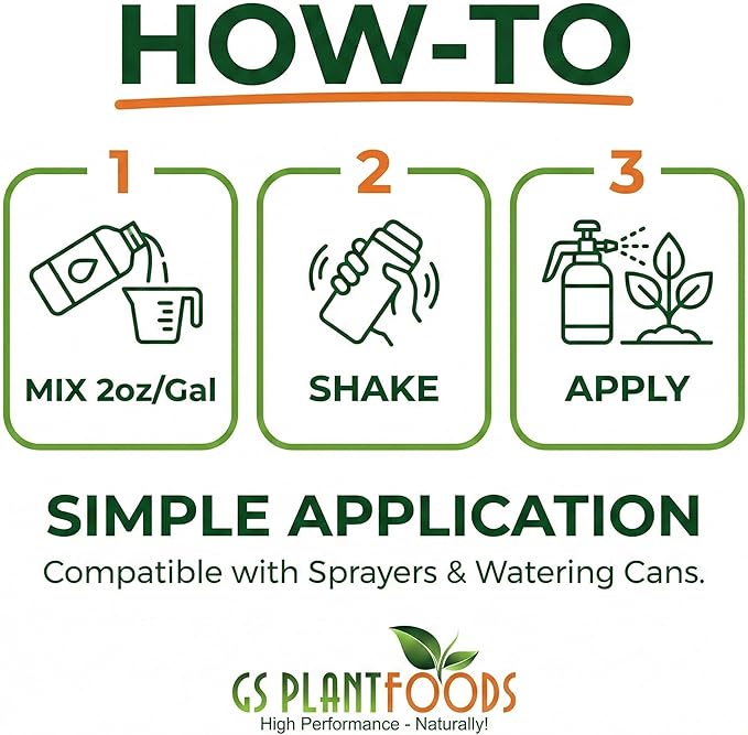Organic Kelp Fertilizer by GS Plant Foods - Omri Certified (1 Quart) - Kelp Fertilizer for Gardens, Lawns & Soil