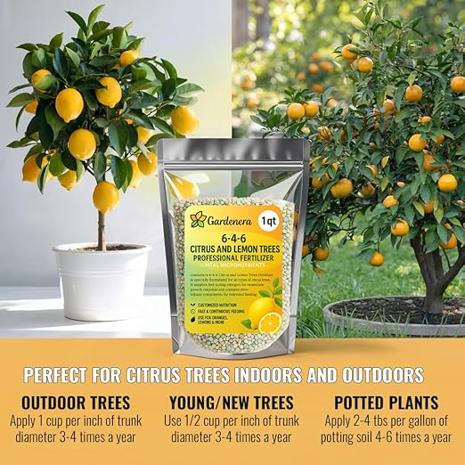 𝐁𝐄𝐒𝐓𝐒𝐄𝐋𝐋𝐄𝐑 Citrus Fertilizer + Vital Micronutrients - Perfect Balanced NPK for All Citrus - for Indoor and Outdoor Plants - Orange, Lime, Avocado and Lemon Tree Fertilizer - 4 QUARTS