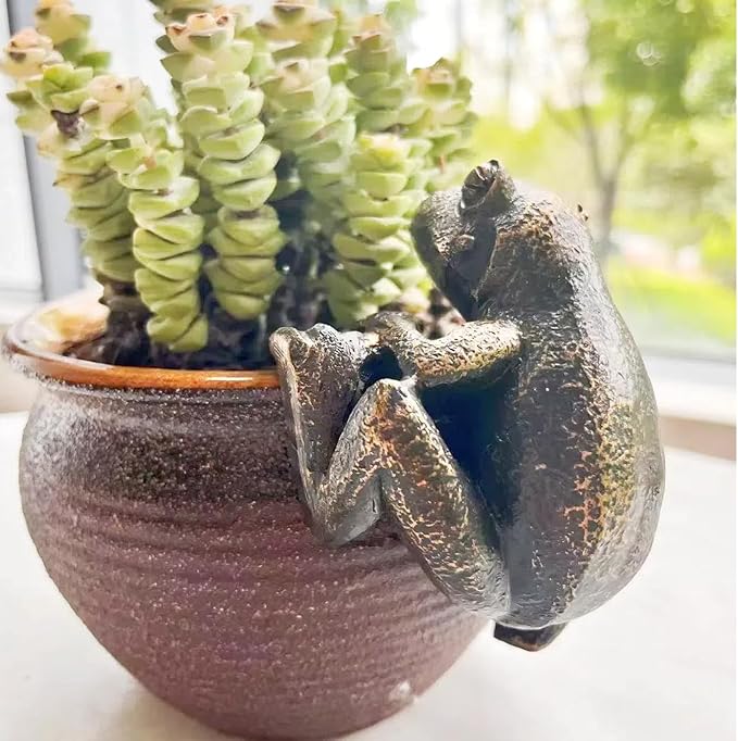 Plant Decorations for Pots,Frog Statues for Garden,Frog Garden Decor, for Family or Friends, It Can Make Your Flowerpot More Vibrant
