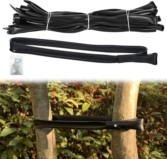 12 Pack 32 Inch Tree Ties with Complimentary Nail Universal Tree Ties Self Locking Straps Includes Nail for Landscaper Gardener Garden Accessories