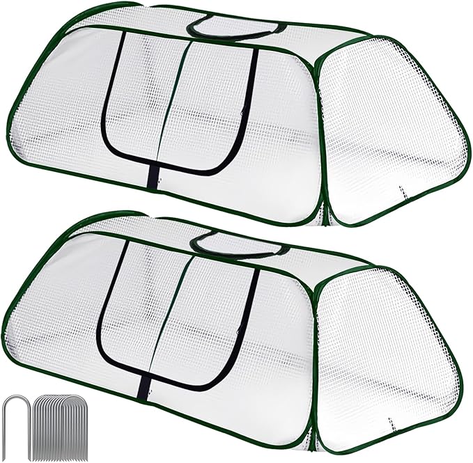 Raised Garden Bed Cover,Garden Row Plants Cover Accelerator, 45" L x 22" W x 16" H Greenhouse Cover for Raised Garden Bed and Vegetable Rows (2 Pack)
