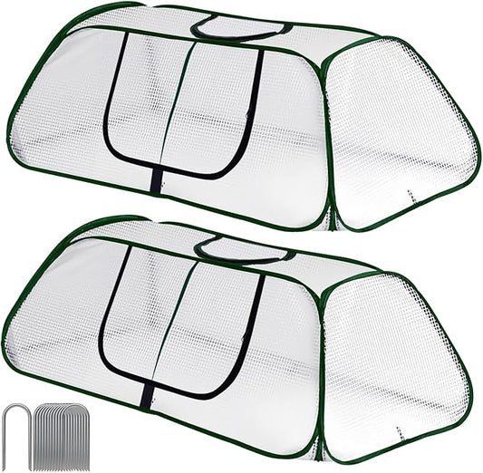 Raised Garden Bed Cover,Garden Row Plants Cover Accelerator, 45" L x 22" W x 16" H Greenhouse Cover for Raised Garden Bed and Vegetable Rows (2 Pack)
