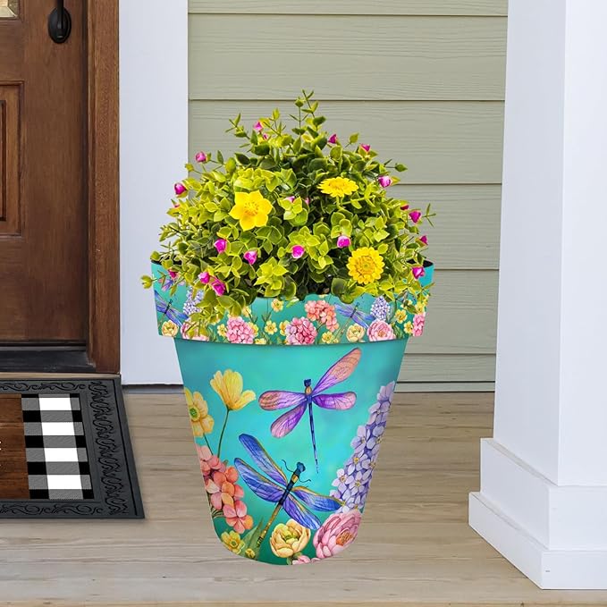 Briarwood Lane Summer Planter 14" x 15" x 15" Dragonfly Garden Large for Summer Planter