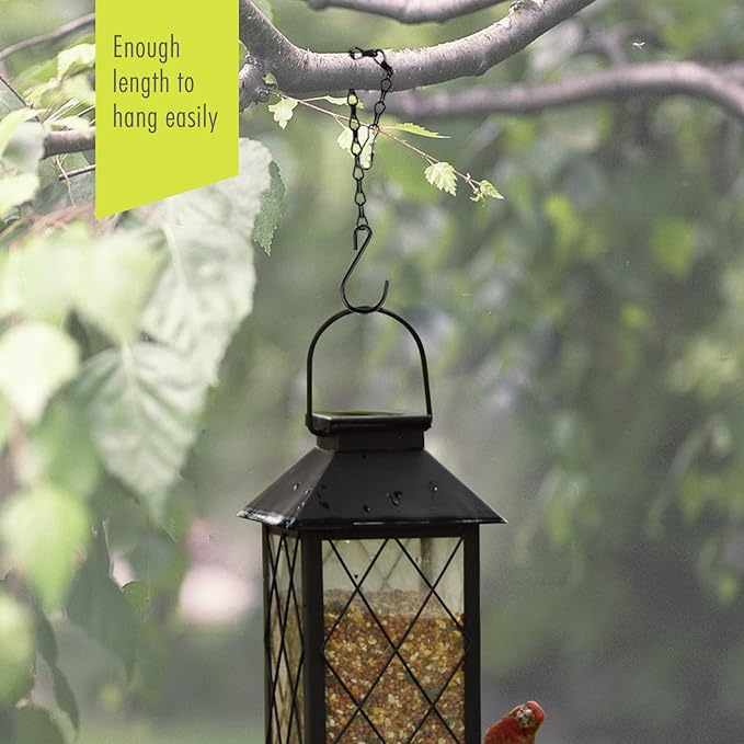 Chain for Hanging Plants, 20 Inch Black Plant Chains for Hanging Planter Baskets Kits with Hooks for Bird Feeder Wind Chime, Small Chains Perfect for Indoor Outdoor Decor (10 PCS)