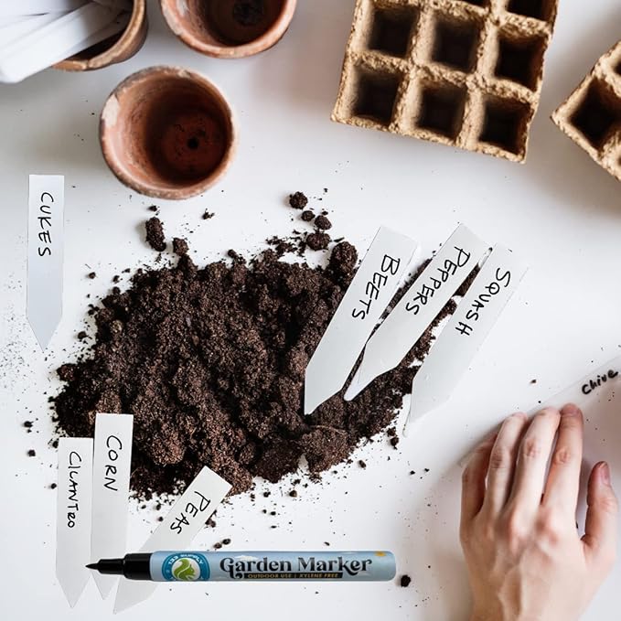 Permanent Black Markers - 4 Pack Garden Marker Pens (No Plant Tags) - 133 Supply