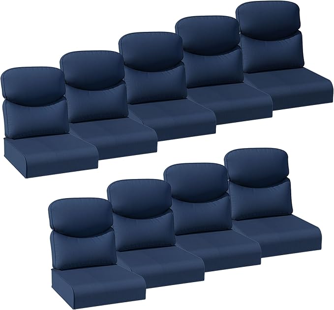 Joyside Outdoor Chair Cushions Set, 24x24 Inch Smile Patio Furniture Cushions, 6’’ Thick, Water Resistant & Fade Resistant, Outdoor Replacement Cushions for Seat and Sofa