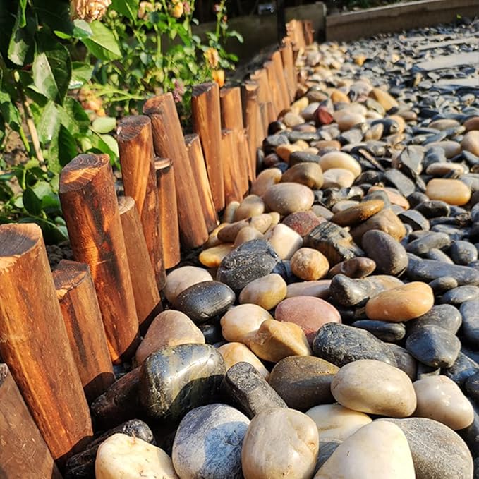 10lbs Pebbles for Indoor Plants, 1-2 Inch Mixed Color High Polished River Rocks Outdoor Decorative Stones Vase Filler Fish Tank Aquariums Landscaping Garden Outdoor and Indoor DIY