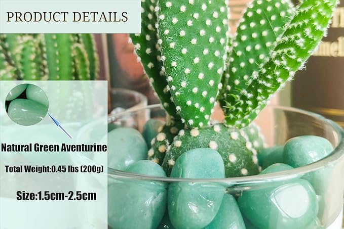 DUQGUHO Green Aventurine Healing Crystals Stones Set Natural Bulk Crystals Tumbled Polished Irregular Crystal Stones Bulk Rocks 0.45 lbs