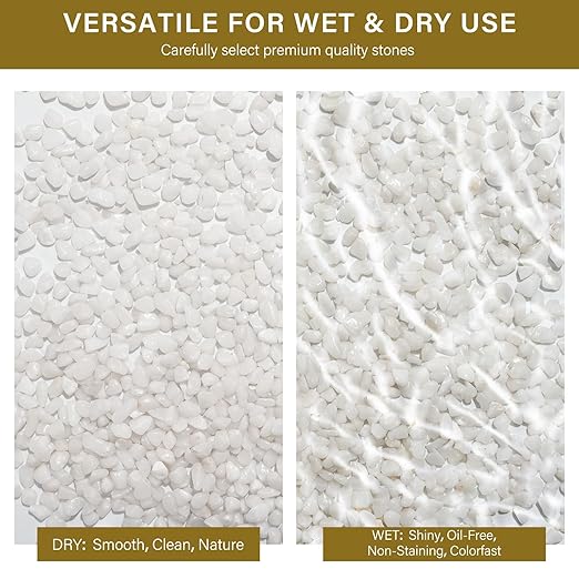 NUPICK 6 lbs Pebbles for Indoor Plants, 1/5 Inch Pea Gravel for Fish Tank, Polished Decorative Rocks for Succulent, Natural River Stones for Vases, Cactus, Landscaping, Bird Bath, Aquarium, White