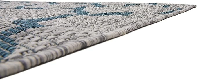 Unique Loom Outdoor Trellis Collection Area Rug (6' 1" x 9' Rectangle, Gray/ Ivory)