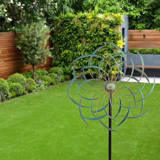 VEWOGARDEN Large Wind Spinners Outdoor Waterproof Metal Wind Sculptures & Spinners for Garden Patio Lawn Decor Artistic Gift, Light Green